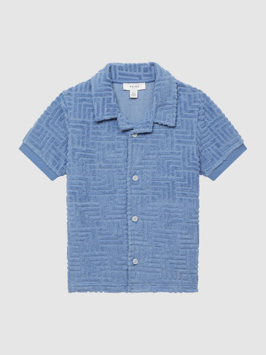 Reiss Shirts | Algarve Terry Towelling Shirt Airforce Blue - Children