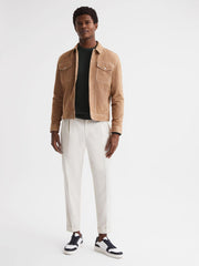 Reiss Shirts | Arran Crew Neck Cable Knit Jumper Dark Forest Green - Men