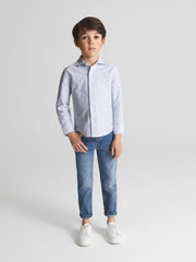 Reiss Shirts | Blackheath Junior Striped Oxford Shirt Blue Stripe - Children