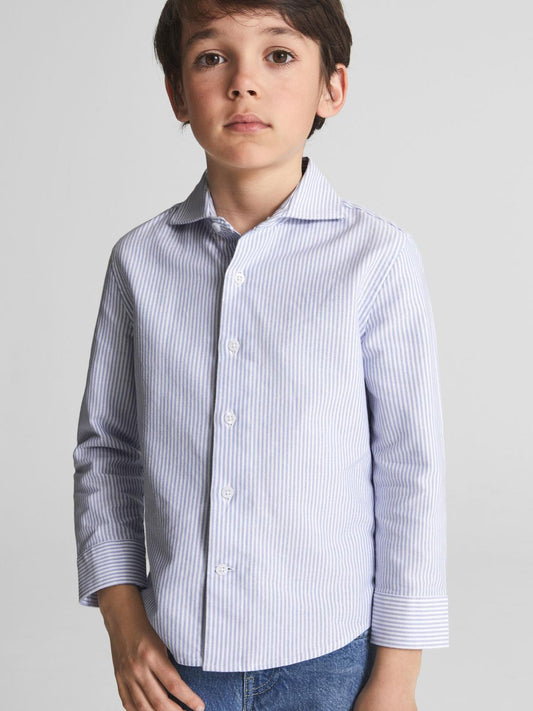 Reiss Shirts | Blackheath Junior Striped Oxford Shirt Blue Stripe - Children