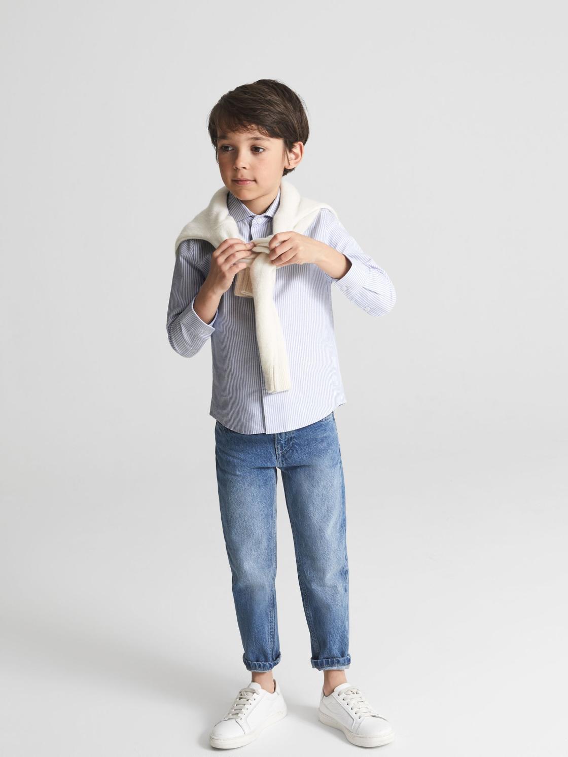 Reiss Shirts | Blackheath Junior Striped Oxford Shirt Blue Stripe - Children
