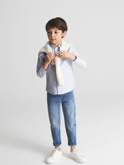 Reiss Shirts | Blackheath Junior Striped Oxford Shirt Blue Stripe - Children