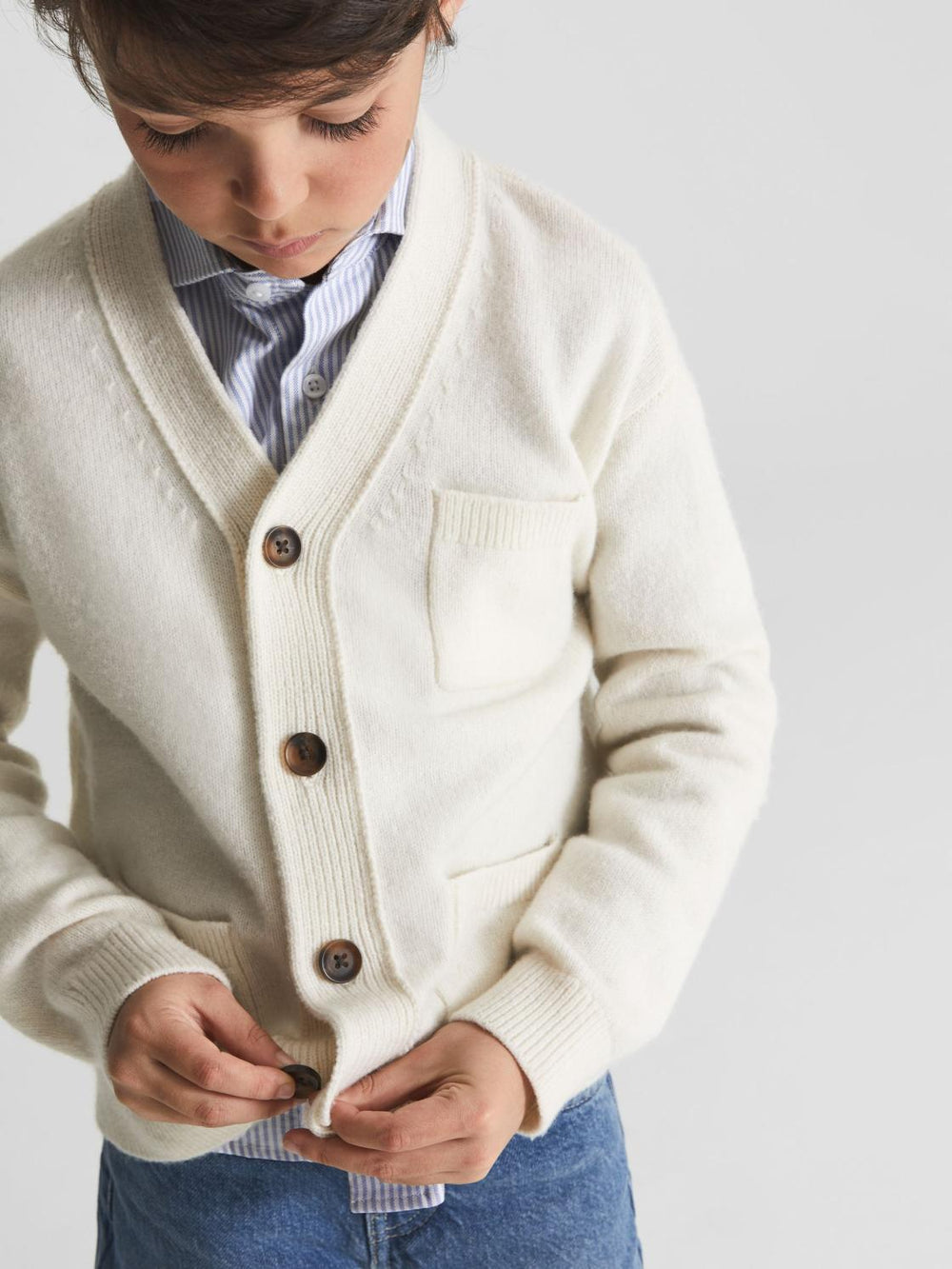 Reiss Shirts | Blackheath Junior Striped Oxford Shirt Blue Stripe - Children