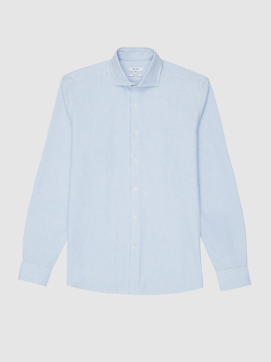 Reiss Shirts | Blackheath Striped Oxford Shirt White/blue - Men