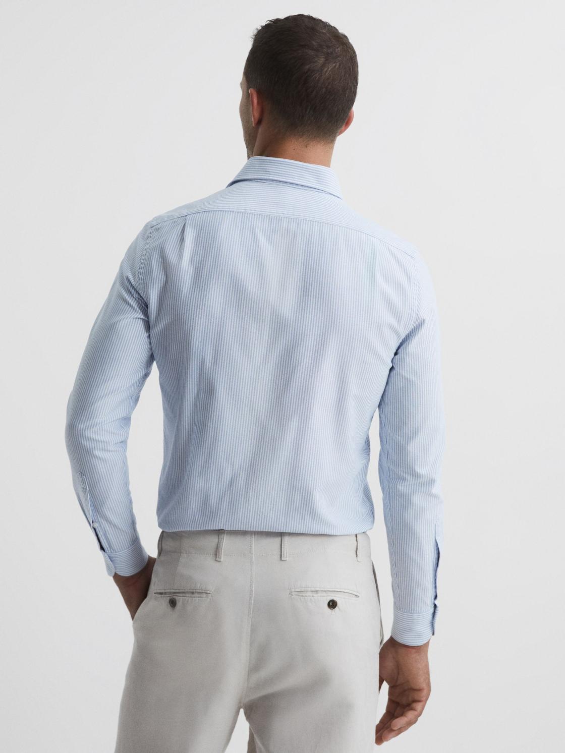 Reiss Shirts | Blackheath Striped Oxford Shirt White/blue - Men