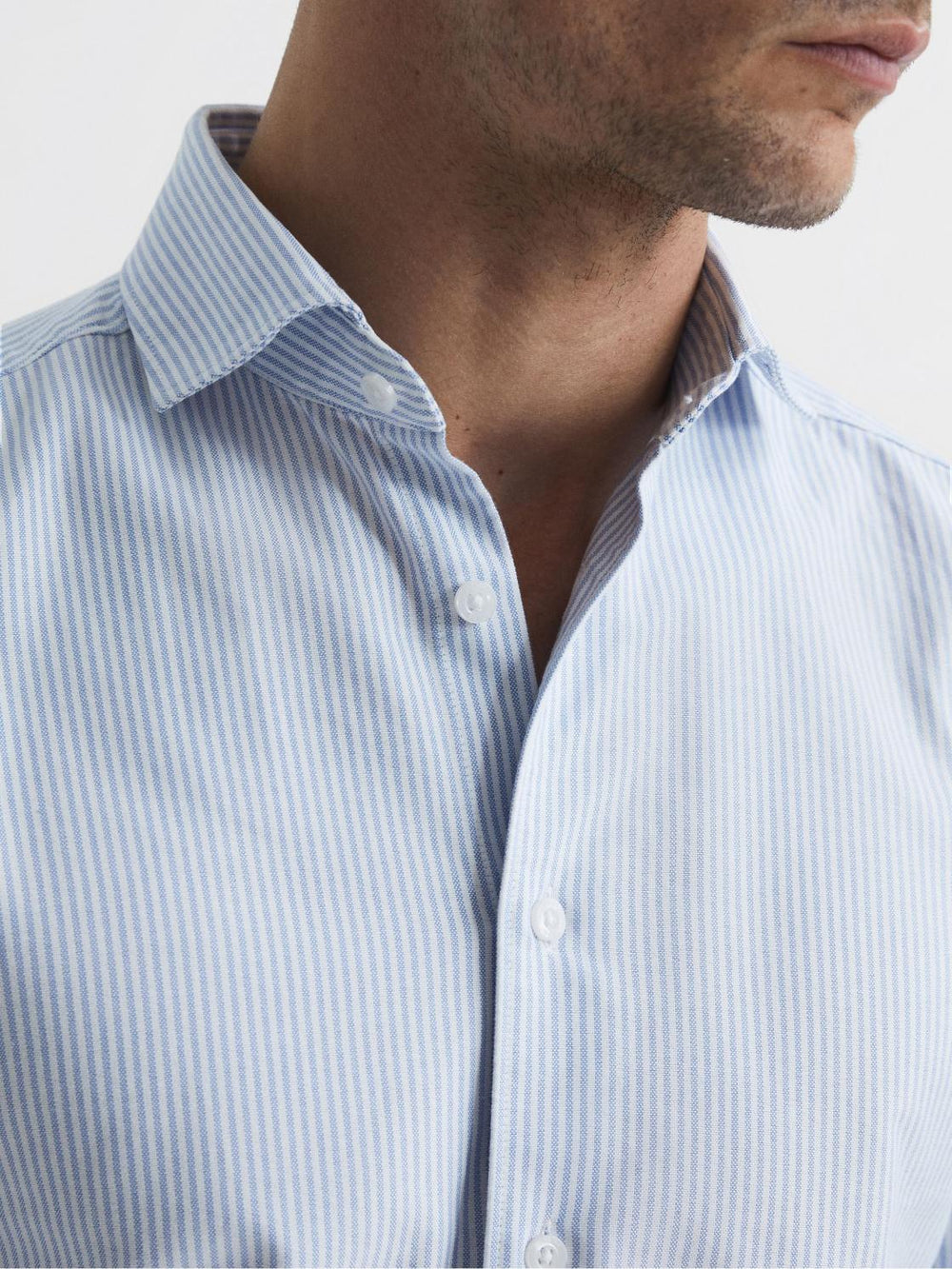 Reiss Shirts | Blackheath Striped Oxford Shirt White/blue - Men
