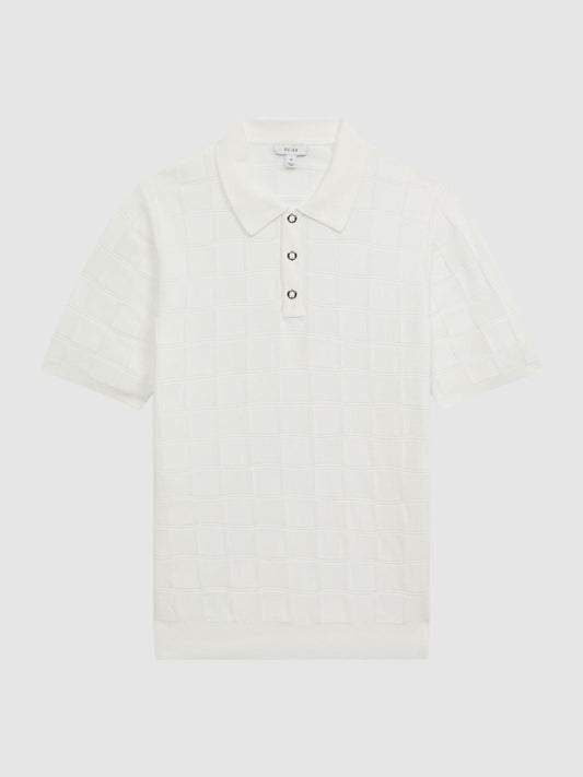 Reiss Shirts | Blaze Cotton Press-Stud Polo T-Shirt White - Men