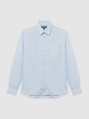 Reiss Shirts | Caroubis Vilebrequin Linen Shirt Navy - Men