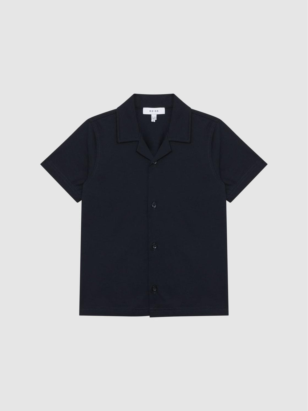 Reiss Shirts | Caspa Cotton Jersey Buttoned Shirt Navy - Children
