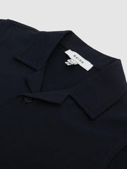 Reiss Shirts | Caspa Cotton Jersey Buttoned Shirt Navy - Children