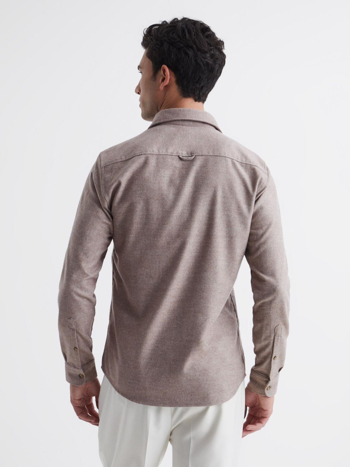 Reiss Shirts | Chase Brushed Twin Pocket Overshirt Oatmeal - Men