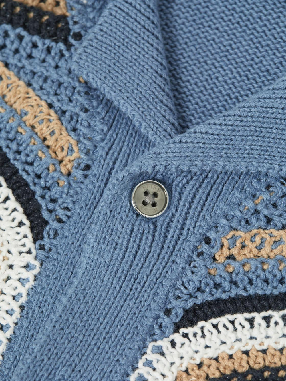 Reiss Shirts | Columbia Crochet Cuban Collar Shirt Blue - Children