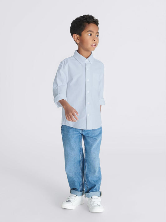 Reiss Shirts | Greenwich Button Down Oxford Shirt Soft Blue - Children