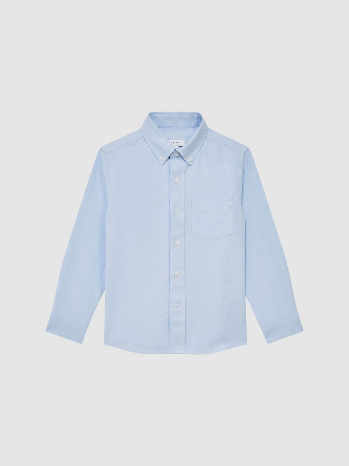 Reiss Shirts | Greenwich Button Down Oxford Shirt Soft Blue - Children