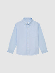 Reiss Shirts | Greenwich Button Down Oxford Shirt Soft Blue - Children