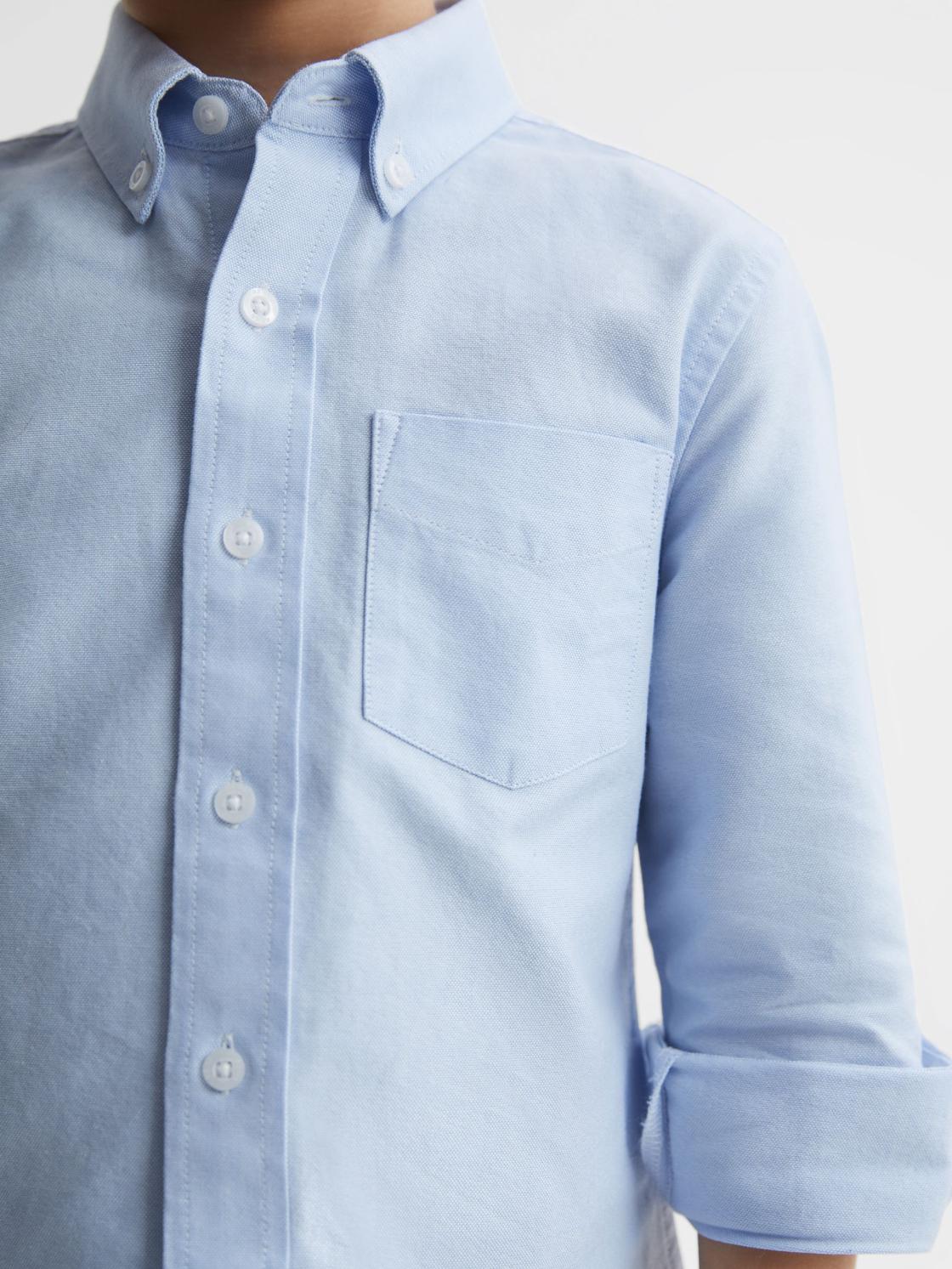 Reiss Shirts | Greenwich Button Down Oxford Shirt Soft Blue - Children