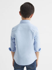 Reiss Shirts | Greenwich Button Down Oxford Shirt Soft Blue - Children