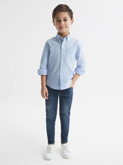 Reiss Shirts | Greenwich Button Down Oxford Shirt Soft Blue - Children