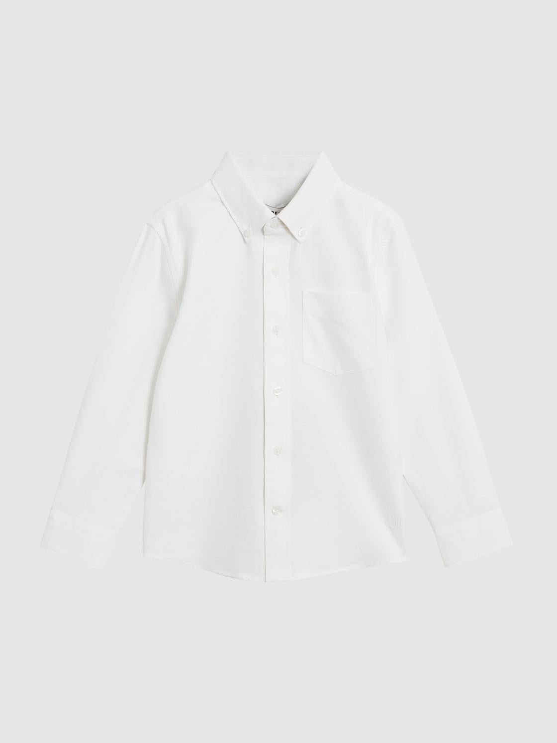 Reiss Shirts | Greenwich Button Down Oxford Shirt White - Children