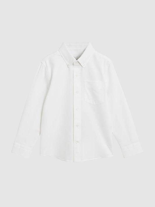 Reiss Shirts | Greenwich Button Down Oxford Shirt White - Children