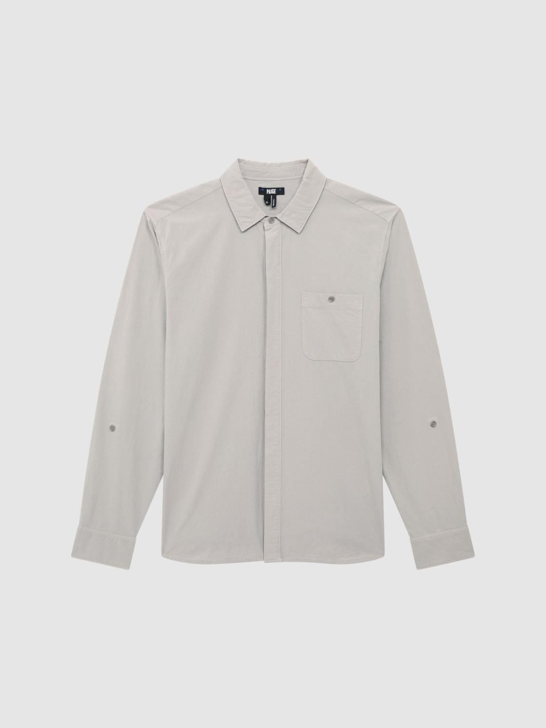 Reiss Shirts | Gregory Paige Long Sleeve Cotton Shirt Weathered Stone - Men