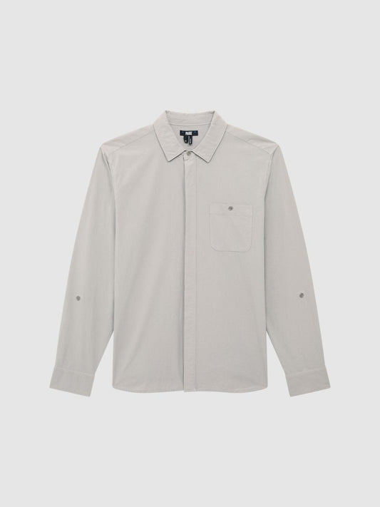 Reiss Shirts | Gregory Paige Long Sleeve Cotton Shirt Weathered Stone - Men