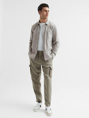 Reiss Shirts | Gregory Paige Long Sleeve Cotton Shirt Weathered Stone - Men