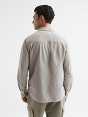 Reiss Shirts | Gregory Paige Long Sleeve Cotton Shirt Weathered Stone - Men