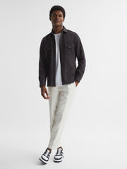 Reiss Shirts | Grisham Slim Fit Flecked Overshirt Black - Men