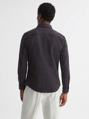 Reiss Shirts | Grisham Slim Fit Flecked Overshirt Black - Men
