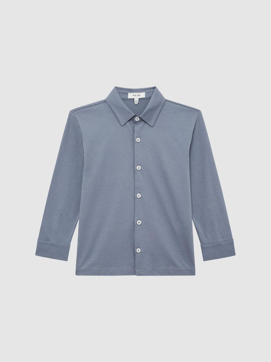 Reiss Shirts | Hendon Cotton Shirt Airforce Blue - Children