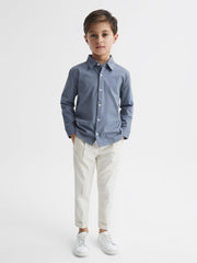 Reiss Shirts | Hendon Cotton Shirt Airforce Blue - Children