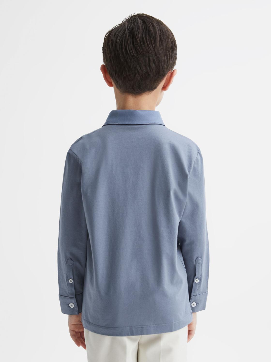 Reiss Shirts | Hendon Cotton Shirt Airforce Blue - Children