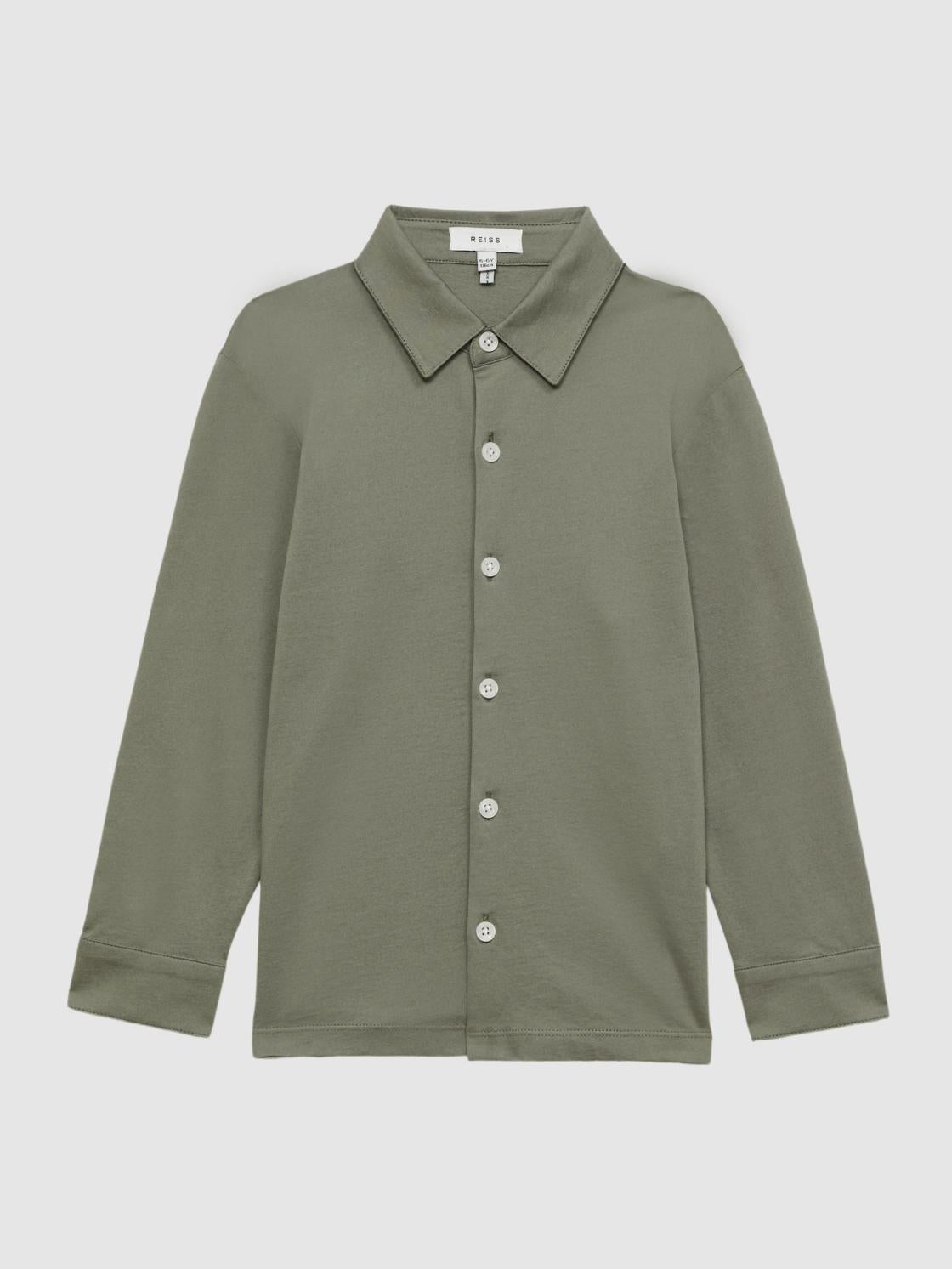 Reiss Shirts | Hendon Cotton Shirt Sage - Children