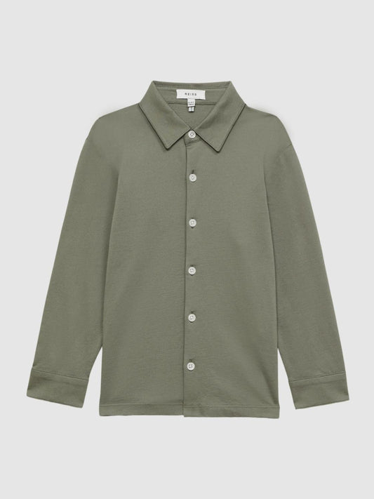 Reiss Shirts | Hendon Cotton Shirt Sage - Children
