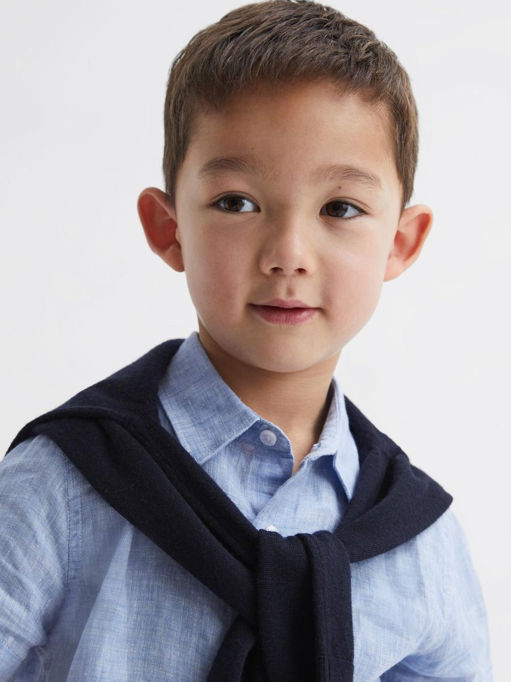 Reiss Shirts | Holiday Junior Short Sleeve Linen Shirt Soft Blue - Children