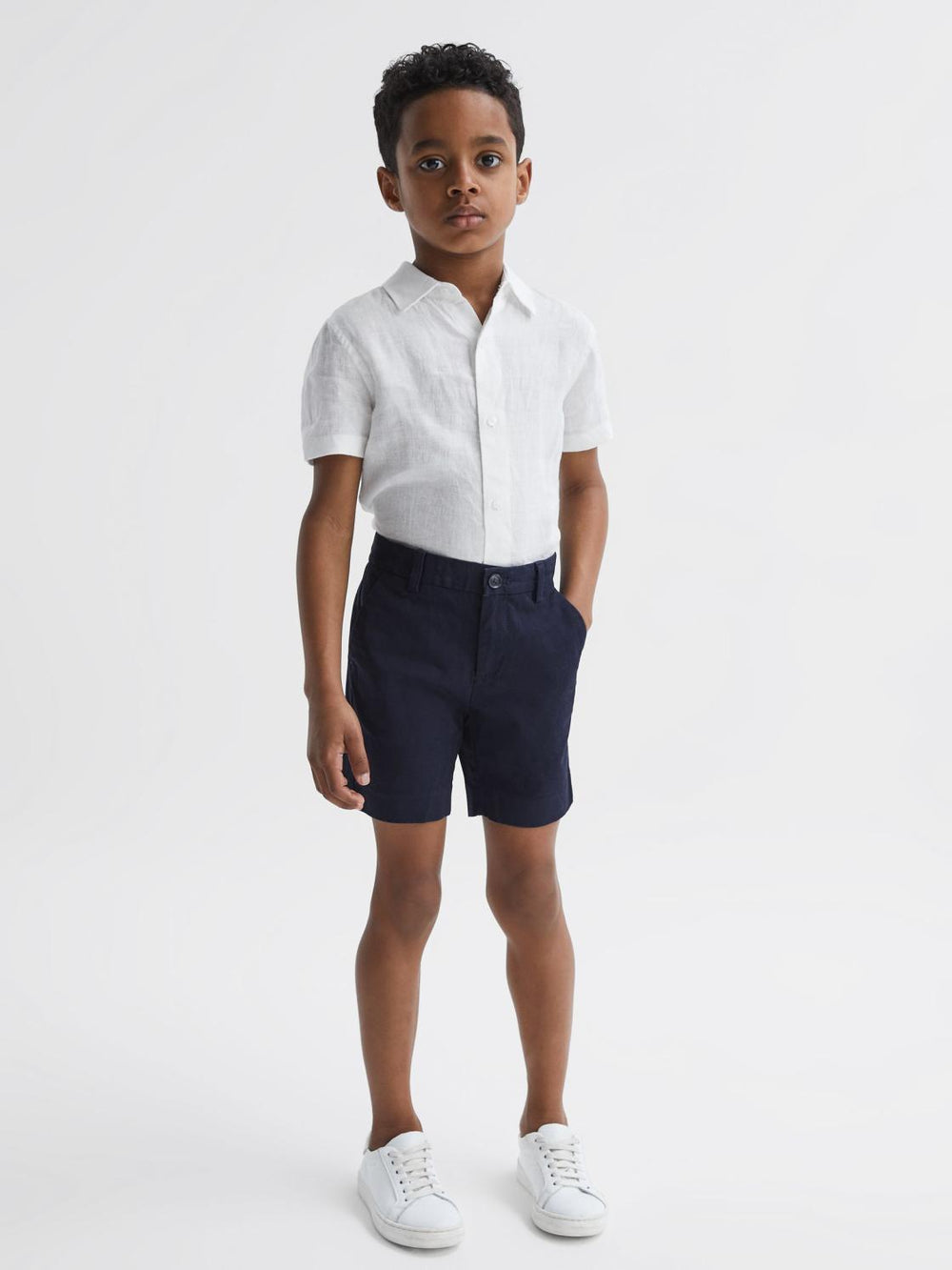 Reiss Shirts | Holiday Junior Short Sleeve Linen Shirt White - Children