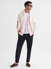 Reiss Shirts | Holiday Linen Slim Fit Shirt Soft Pink - Men