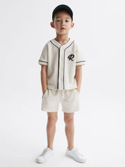 Reiss Shirts | Jonny Textured Collarless Shirt Ecru - Children