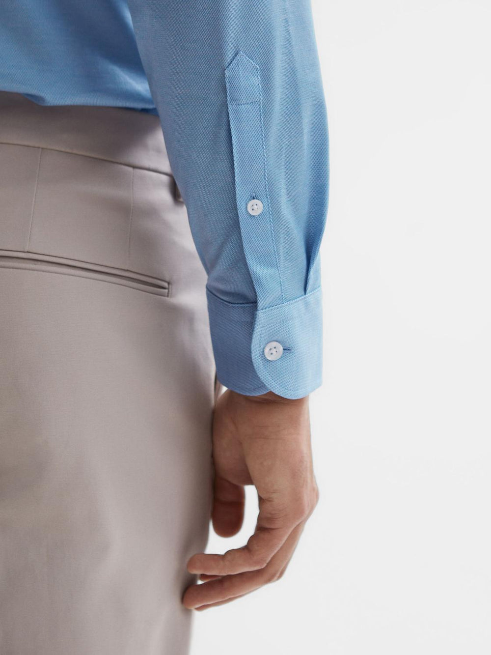 Reiss Shirts | Nate Cutaway Collar Jersey Slim Fit Shirt Navy - Men