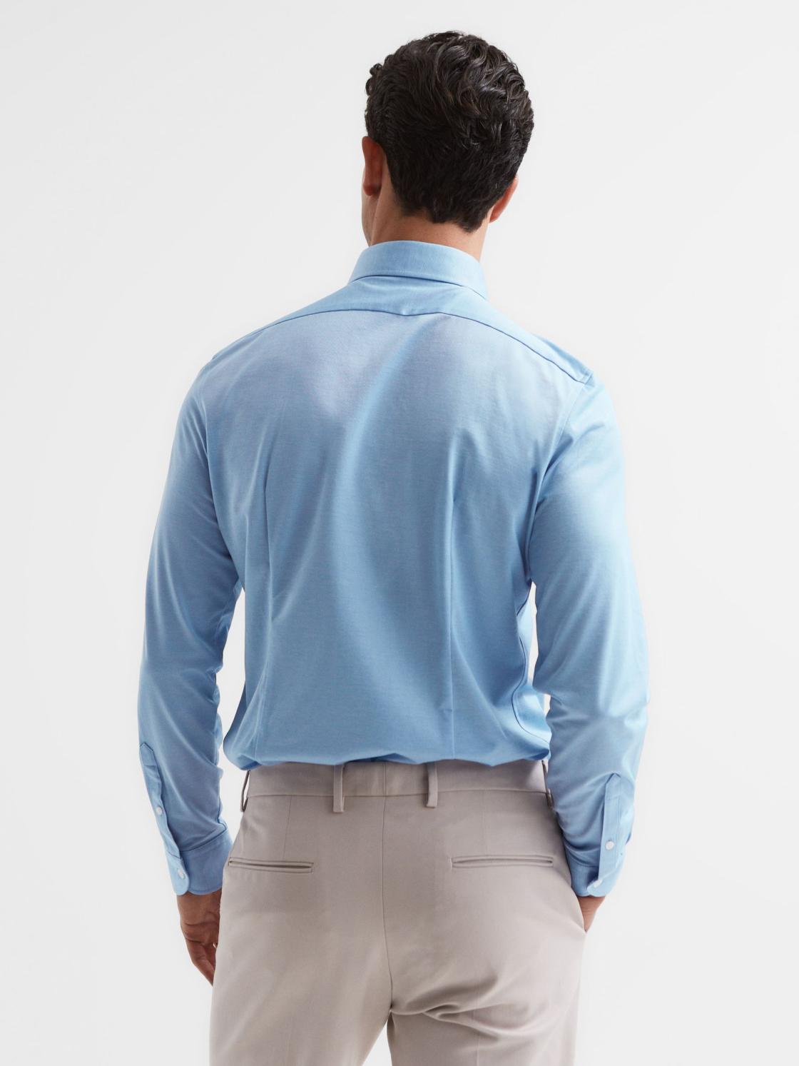 Reiss Shirts | Nate Cutaway Collar Jersey Slim Fit Shirt Navy - Men