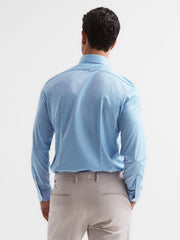 Reiss Shirts | Nate Cutaway Collar Jersey Slim Fit Shirt Navy - Men