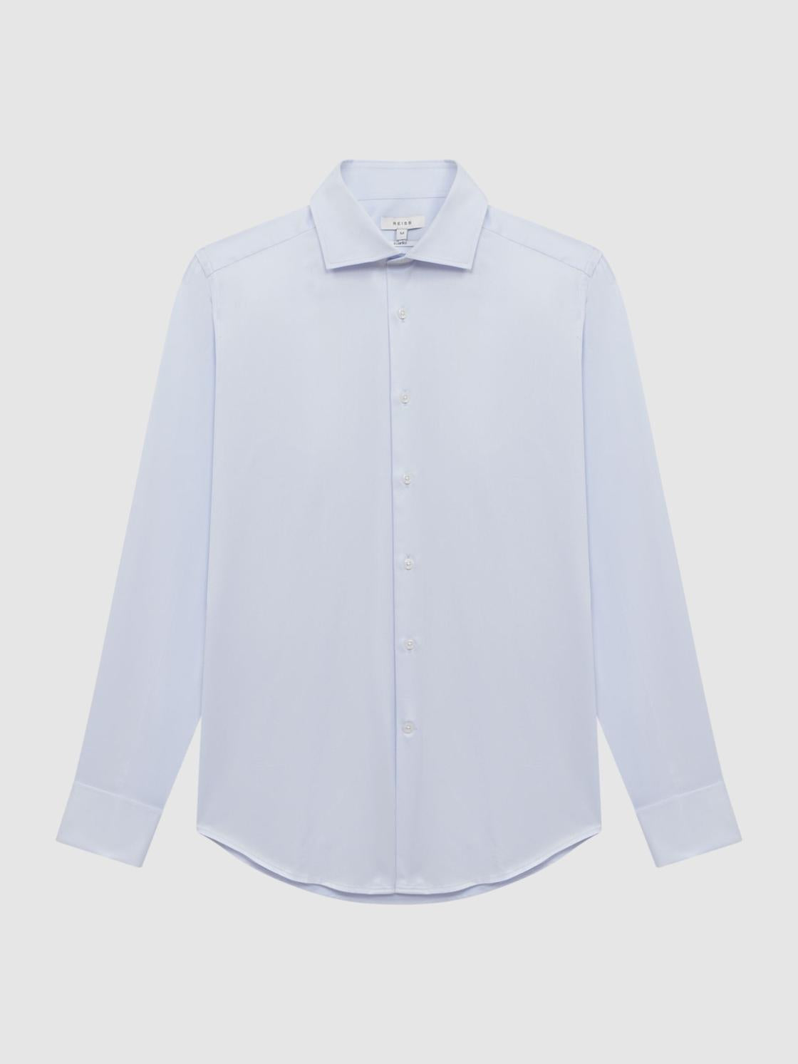 Reiss Shirts | Premote Slim Fit Cotton Cutaway Collar Shirt Soft Blue - Men