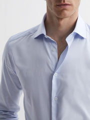 Reiss Shirts | Premote Slim Fit Cotton Cutaway Collar Shirt Soft Blue - Men