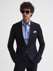 Reiss Shirts | Remote Cotton-Satin Long Sleeve Shirt Mid Blue - Men