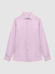 Reiss Shirts | Remote Cotton-Satin Long Sleeve Shirt Mid Blue - Men