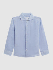 Reiss Shirts | Ruban Linen Regular Fit Shirt Soft Blue - Children