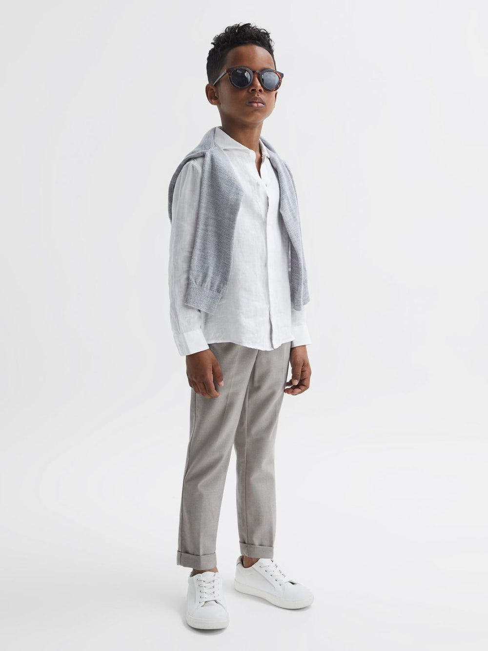 Reiss Shirts | Ruban Linen Regular Fit Shirt White - Children