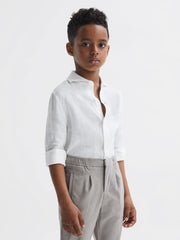 Reiss Shirts | Ruban Linen Regular Fit Shirt White - Children