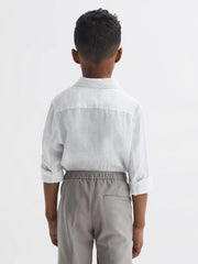 Reiss Shirts | Ruban Linen Regular Fit Shirt White - Children